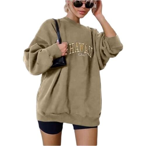 2022 Preppy Style Sweet Lovely Pullovers Women/Girl Cotton Polyester Hot Stamping Letter Drop-Shoulder Sleeve Loose Sweatshirts