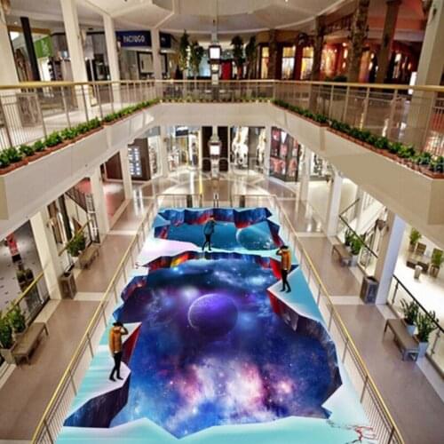 Beibehang Custom 3D Floor Sticker Photo Wallpaper Modern Designs Planet Floor Murals PVC Waterproof Self-adhesive Wallpaper For