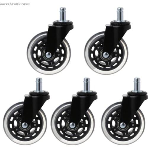 5Pcs 11x22mm Office Chair Wheels Wivel Rubber Caster Wheel Safe Rolling Caster Replacements For Home Furniture