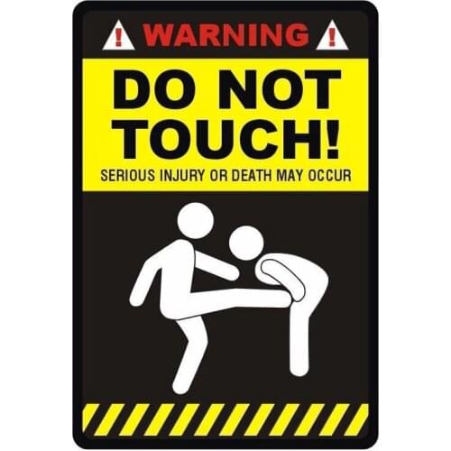 A0543#13cm/17cm Removable Decal WARNING - DO NOT TOUCH! Car Sticker Waterproof Accessories on Bumper Rear Window