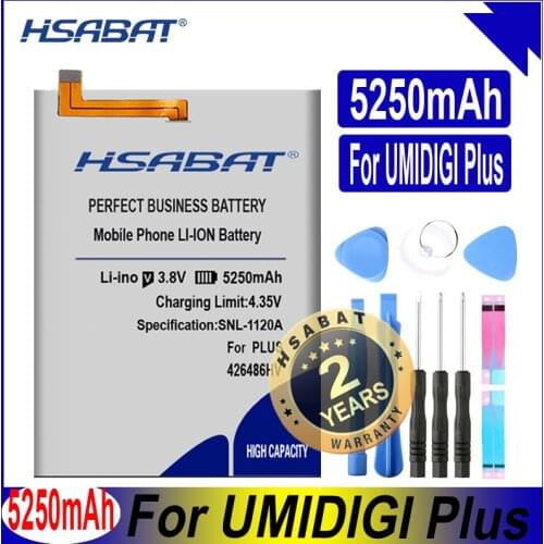 HSABAT 5250mAh 426486HV H26486HV Battery For UMI Plus E Helio P20 UMIDIGI Plus battery