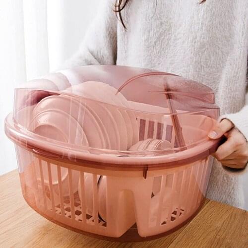 Household Tableware Storage Box Kitchen Countertop Cupboard Drain Plate Shelf Rack Dish Finishing Storage Rack Organizer