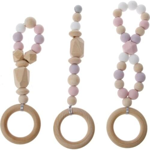 2020 New Handmade Wooden Baby Play Gym Nursing Rattles Teether Sensory Activity Montessori Toy Shower Gift