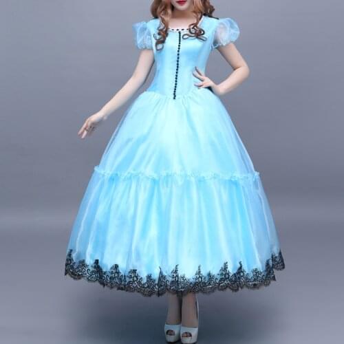 Movies Alice Wonder Area Cosplay Costume The Girl Elegant Princess Dress Fancy Carnival Ball Gown Dresses For Adult Women