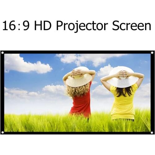 16:9 HD Projector Screen Foldable Portable Projection Screen Anti-Crease Rear Front Projection Movies Screen for Home Movies