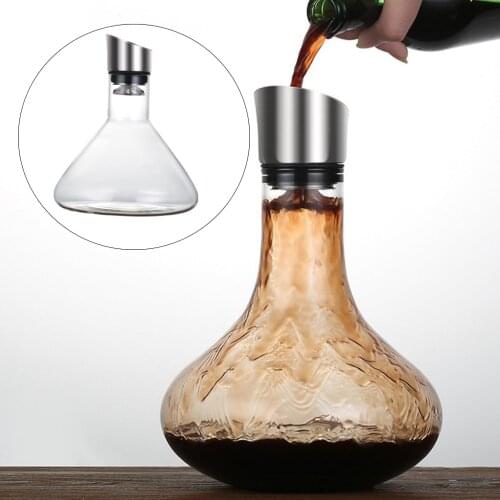 Handmade Lead-free Crystal Glass Wine Decanter with Aerator Household Large Red Wine Dispenser Home Bar Restaurant Drinkware