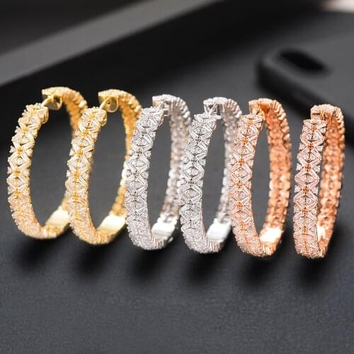 LARRAURI Noble Luxury Design Wonderful Jewelry Hoop Earrings Cool Sawtooth Shape Accessories For Women Girl Appointment Party