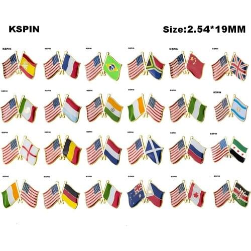 U.S.A Friendship Flag Metal Lapel Pin Badges Decorative Brooch Pins for Clothes Bag