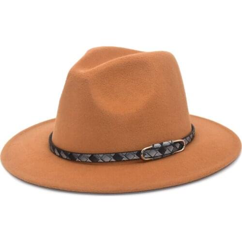 Mens Fedoras Ms. Spring Wool Hat Retro Jazz Hat Broad-brimmed Gentleman Elegant Lady Fashion Hat F70