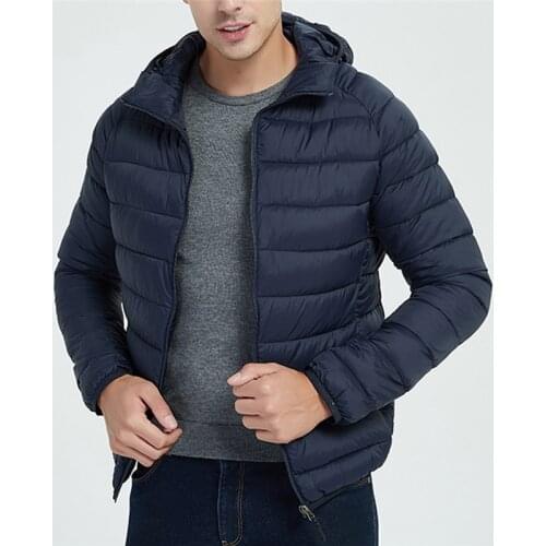 Mens Winter Ultralight Warm Down Jacket Outdoor Hooded Windproof Parka Coat Skiing Hiking Camping Climbing Trekking Jacket