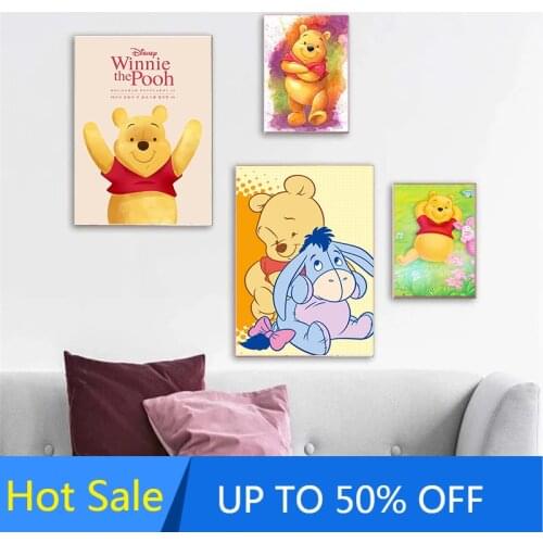 Disney Cartoon Canvas Painting Winnie The Pooh Wall Art Nordic Posters and Prints Home Decoration Pictures Living Room Decor