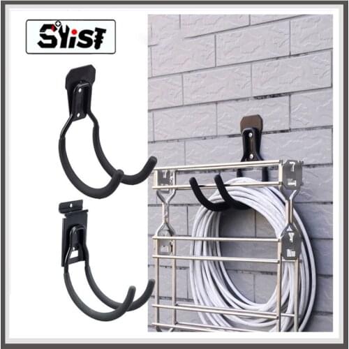 Wall Mount Double Hook,Heavy Duty Steel Garage Storage Utility Hooks with Anti-Slip Coating,Load Capacity 66 LB