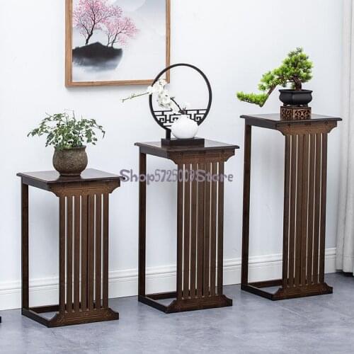 New Chinese flower shelf solid wood living room indoor hanging orchid pot stand floor flower table balcony simple flower stand r