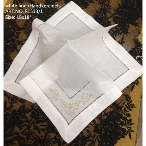 Novelty Unisex Handkerchiefs 12PCS/Lot 18x18"Linen Wedding Handkerchief Vintage Embroidered Floral Hankies For Special Occasions