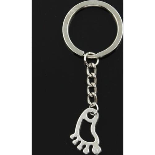 New Fashion Keychain 22x14mm Hollow Foot Feet Pendants DIY Men Jewelry Car Key Chain Ring Holder Souvenir For Gift