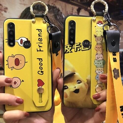 New Lanyard Phone Case For MOTO G Power Soft Case Durable Silicone Shockproof Phone Holder Wristband