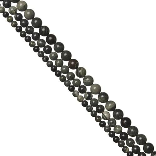 Wholesale 6/8/10mm Size For Round Green Wood Strip Stone Loose Beads Fit Handmade Bracelets 16inch H746