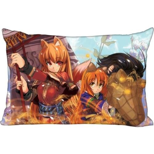 Custom Pillowcase Cover Spice and Wolf Rectangle Zipper Pillow Cover Satin Fabric Pillowcase 40x60cm45X75cm50X75cm(Two sides)
