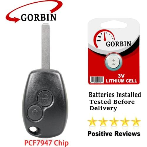 GORBIN PCF7947 Chip 2 Buttons Smart Remote Car Key for Renault Modus Master Clio III Kangoo Trafic 434Mhz VAC102/NE73/VA2 Blade