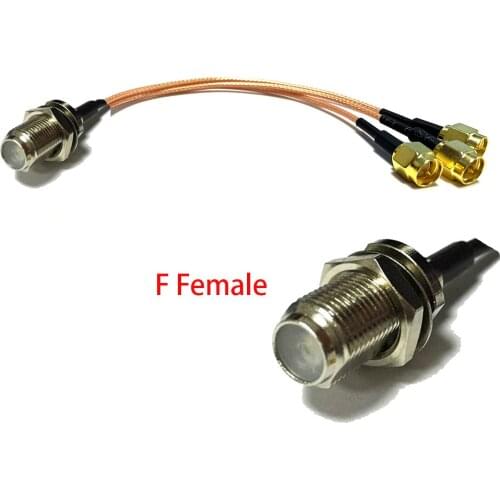 1 into 3 splitter adapter F type female switch 3X SMA male RF coax cable RG178 15cm 6" for wireless router NEW