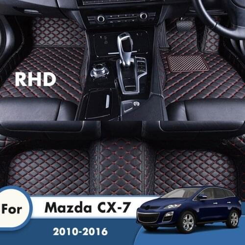 RHD Carpets For Mazda CX-7 CX7 2016 2015 2014 2013 2012 2011 2010 Leather Car Floor Mats Foot Pads Custom Accessories Interior