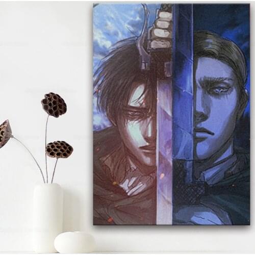 Shingeki No Kyojin Levi Erwin Smith Anime Canvas Wall Art Decoration Poster Prints for Home Bedroom Modern Decor Painting