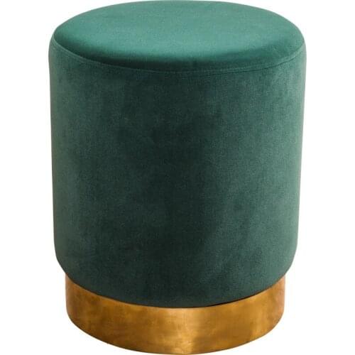 Northern Europe Light Luxurious Shoes Stool Concise Modern Household Stainless Steel Small Round Stool Fabric Art Dressing Stool