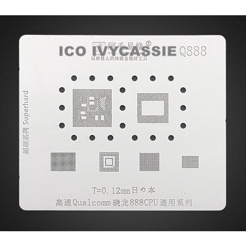 Amaoe Q888 BGA Stencil For Snapdragon 888 CPU RAM Top Bottom Layer IC Chip Reball IC Pin Solder Heat Tin Plant Net Steel Mesh