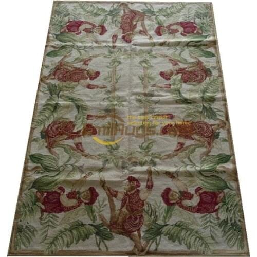 Completed Hand Crafted Needlepoint Colorful Floral Vintage Royal Design With Floral Embroidery Points Museum