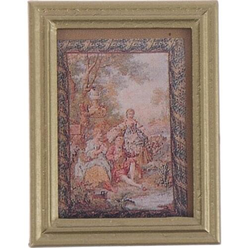 1:12 Dollhouse Miniature Photos Oil Painting Mural Wall Picture Doll House Decoration