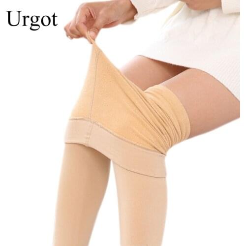 Urgot 1 Pair Stocking Pantyhose Autumn Winter Leggings Sexy Lady One-piece Pants Plus Velvet Skin Color Slim-leg Pants Artifact