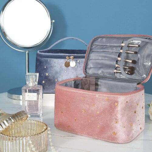 1PC Fashion Cosmetic Bags Star-Shaped Velvet Zipper Travel Washing Storage Case Makeup Organizer Toiletry Pouch 20.5x14x13cm