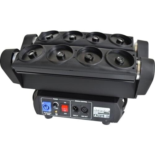 2pcs/lot china supplier 8pcs*80MW Single green moving head spider laser disco light 13 dmx channels led bar stage lighting