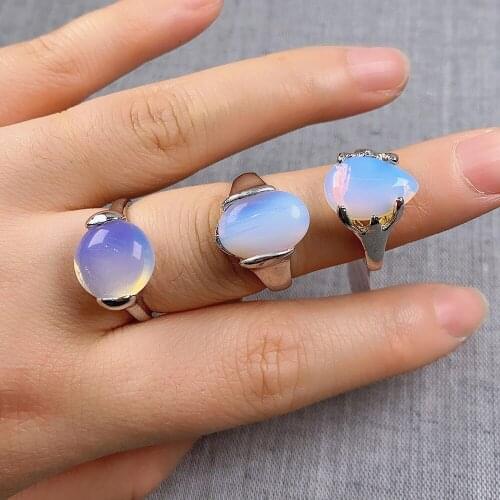 Hot sale Fashion Natural Stone Opal Rings Jewelry Design Vintage Wedding Engagement Rings For Women 20Pcs