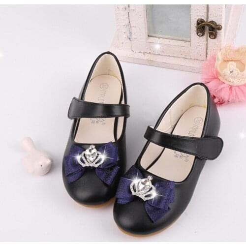 2018 spring autumn new princess single shoes girl dance student shoes bow show leather kids shoes