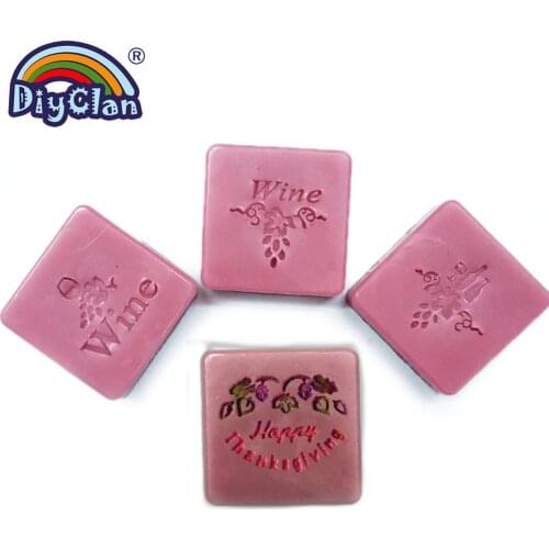 4 Kinds Of Wine Transparent Soap Stamp Imprint Grape Stamps For Handmade Natural Soap Making Acrylic Stamp Pattern Customize