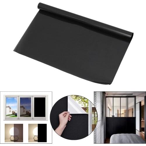 60x200cm 100% Blocking Light Window Film,Vinyl Static Cling Non-adhesive Privacy Glass Sticker For Home Decoration