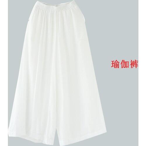 Yoga Tai Chi Kungfu Meditation Pant Women Sweatpants Linen Quickly Dry Wide Leg Sport Running Jogger Fitness Workout Casual Pant