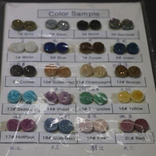 10mm Natural Druzy Gems Stone Beads, 2018 new arrival Gold Butterfly, Fashion Women Jewelry Making Suppliers Craft DIY Necklace