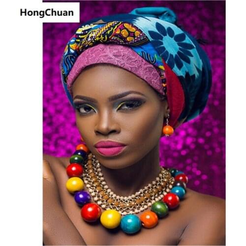 Fast delivery fashion African woman 5D DIY square/round diamond painting mosaic diamond embroidery cross stitch home decoration