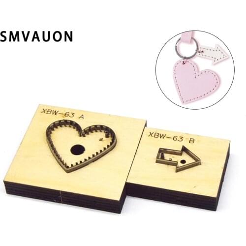 Smvauon Japanese Steel Cutting Die Heart Arrow Key Ring Diy Key Case Fun Pendant Leather Cutter Mold Knife Mould Hand Punch Tool