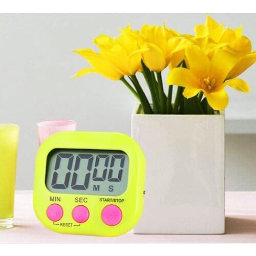 Kitchen Timer Digital Cooking Timer Magnetic Countdown Up Clock Large LCD Screen Countdown with Lould Alarm Green