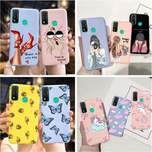 For Huawei P Smart 2020 Case Beautiful Girls Cute Bee Silicon Cover For Huawei P Smart 2019 Shockproof Case POT-LX1 Bumper 6.21"