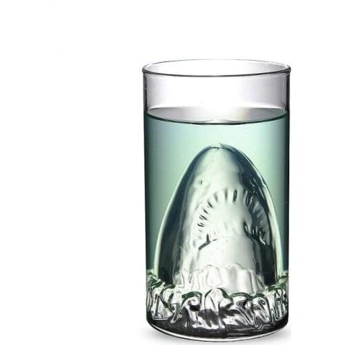 Double-layer Heat-resistant Shark Glass Cup Creative Dual Use Glass High Quality High Borosilicate Wine Glass for Whiskey Beer