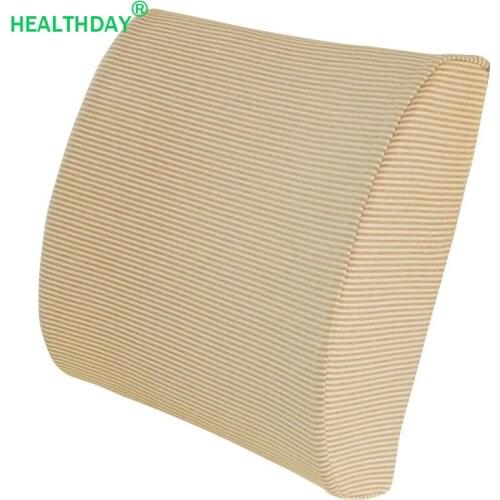 Backrest Pillow Memory Foam Knitted Cotton Lumbar Cushion Back Waist Support Travel Low Back Pain Car Seat Home Pillow Cushion