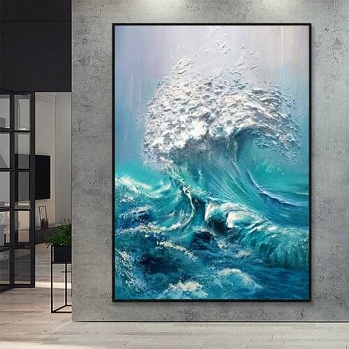 Full Square Diy Diamond Painting Abstract Art Sea Waves Picture Of Rhinestones Embroidery Mosaic 5D Cross Stitch KitsZP-4724
