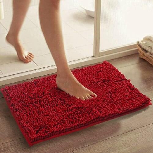 Home decoration bath mats chenille carpet mats doormat kitchen bathroom absorbent non-slip mat tapete 21Color can be customized