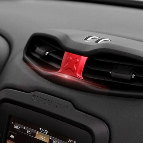 Car Central Air Outlet Vents Cover Aluminum Trim Black For Jeep Renegade 2015-2016