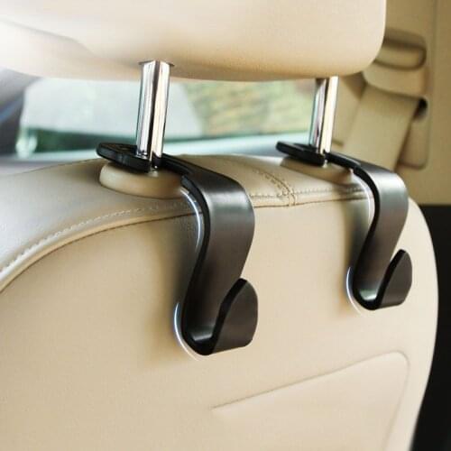 2Pcs Car Seat Back Hooks Trunk Organizer Vehicle Headrest Hanger Clips Durable Truck Handbag Storage Hanger Car Accessries