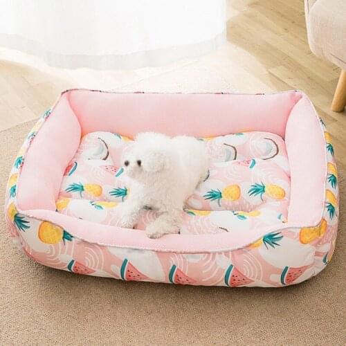 Pet Summer Square Doghouse Teddy Pomeranian French Fighting Small Dogs Comfortable Cool Cool Mat Dog Bed Cat litter Mat